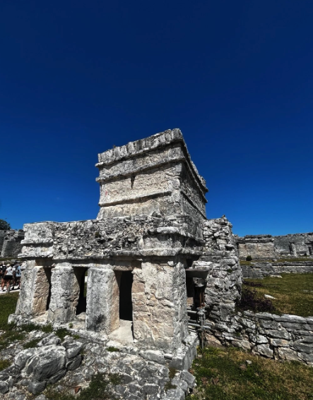 Stone structures across the Tulum archaeological site